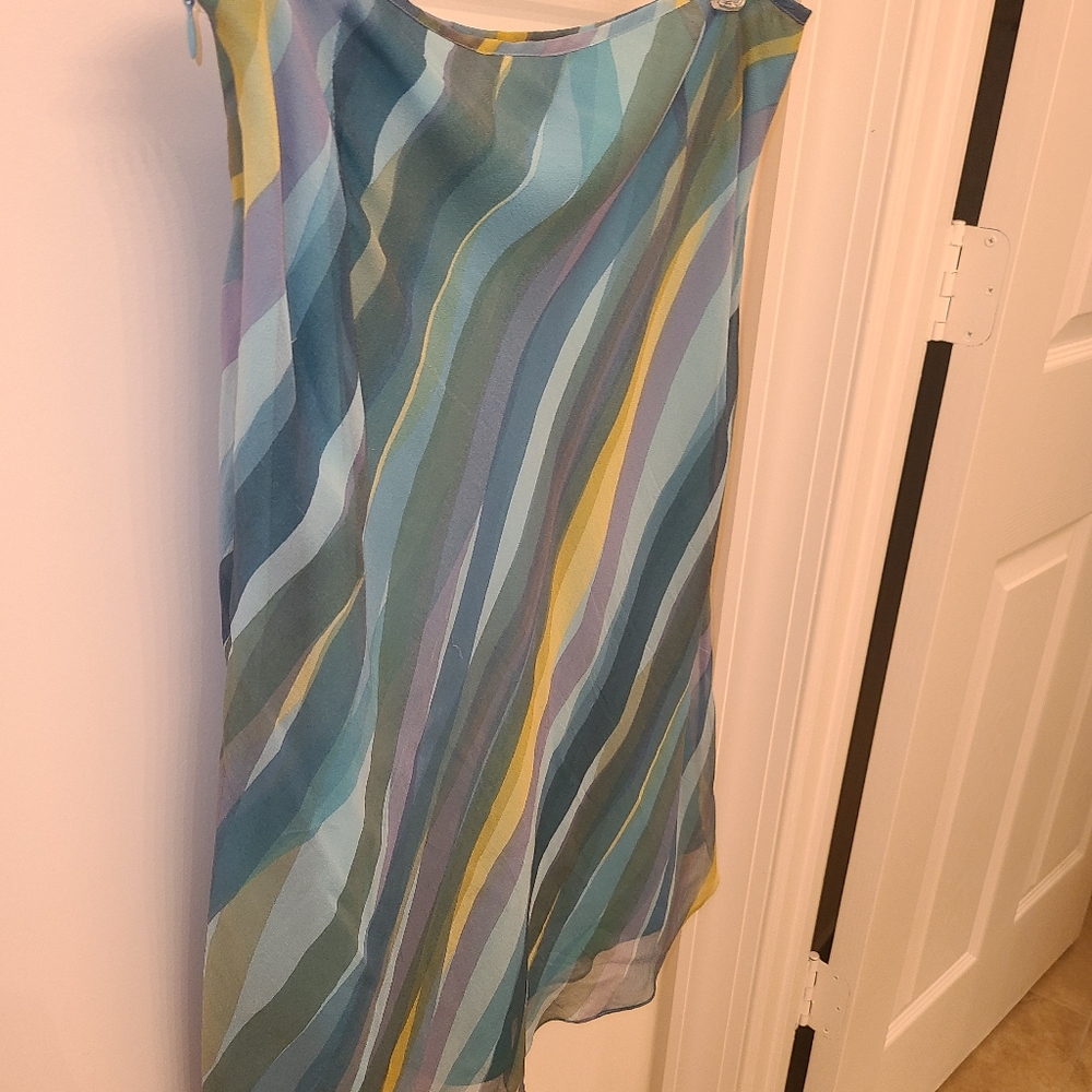 BCBG MaxAzaria 8 skirt teal green lined